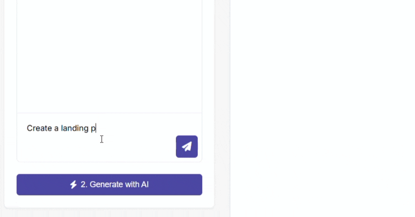 AI generating a website preview
